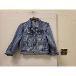 Highway Jeans Denim Jacket Womens Size L Light Wash Cotton Blend Casualwear